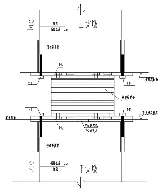图3 隔震支座连接